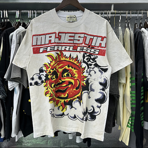 MA017P65 MAJESTIK Solar Garment Dyed Print Crop Tee