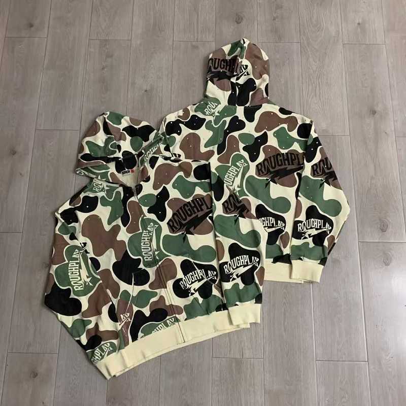 ROUGH PLAY CAMO HOODIE CREAM color(): CREAM() size()S M L XL